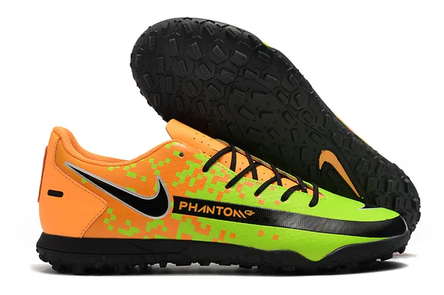 Nike Phantom GT Vert Bleu Bas-Coupé Maille Synthétique Supérieure Swoosh Turquoise Superposition Chaussures de Football Turf 12