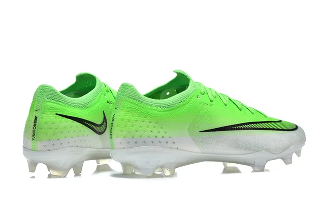 Nike Phantom GT Green White Low-Cut Knit Upper Asymmetric Lacing Firm-Ground Soccer Shoes 5