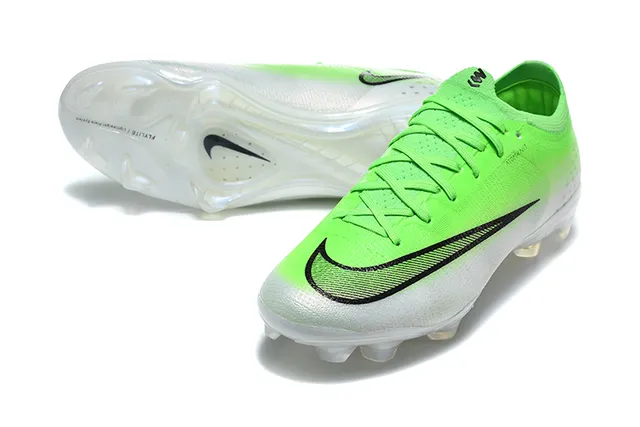Nike Phantom GT Green White Low-Cut Knit Upper Asymmetric Lacing Firm-Ground Soccer Shoes 6