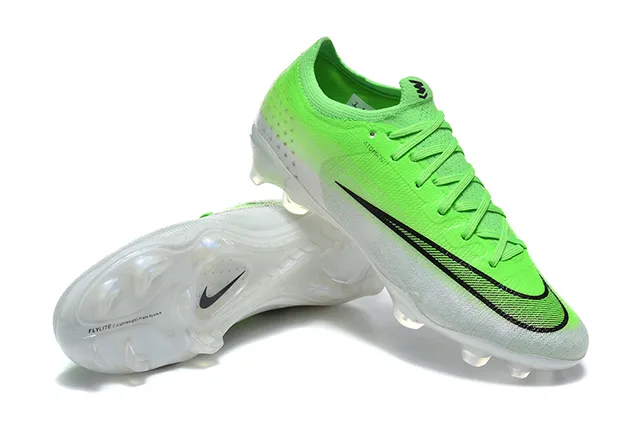 Nike Phantom GT Green White Low-Cut Knit Upper Asymmetric Lacing Firm-Ground Soccer Shoes 7