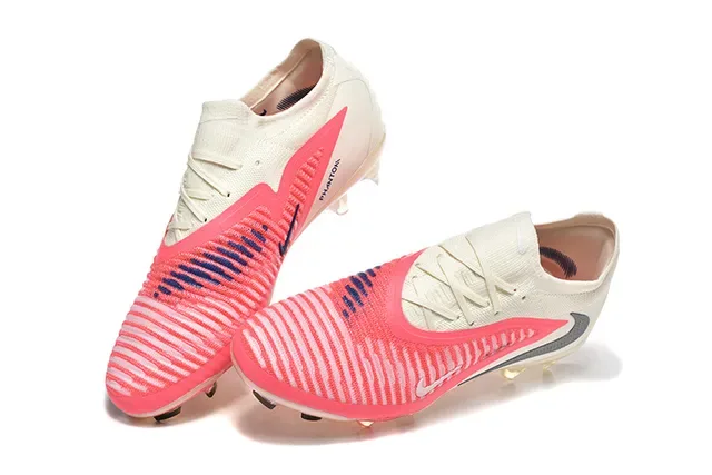 Nike Phantom GT Pink Beige Low-Cut Knit Upper Dynamic Cage Overlay Firm-Ground Soccer Shoes 2
