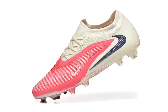 Nike Phantom GT Pink Beige Low-Cut Knit Upper Dynamic Cage Overlay Firm-Ground Soccer Shoes 4