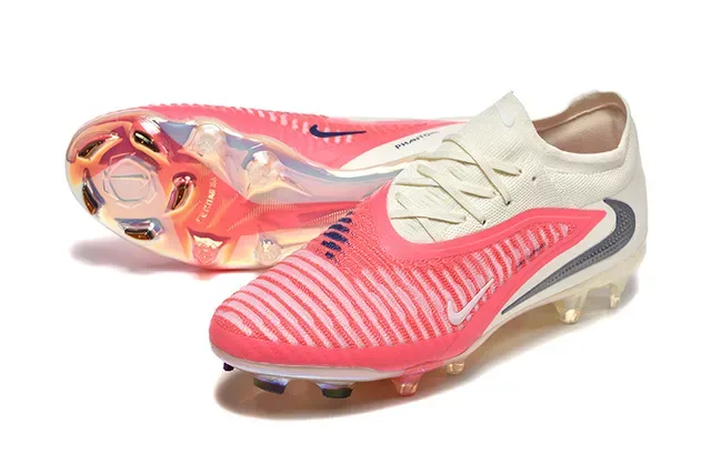 Nike Phantom GT Pink Beige Low-Cut Knit Upper Dynamic Cage Overlay Firm-Ground Soccer Shoes 6