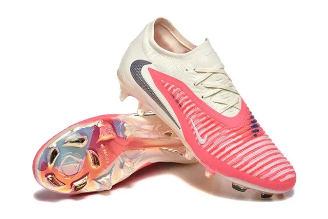 Nike Phantom GT Pink Beige Low-Cut Knit Upper Dynamic Cage Overlay Firm-Ground Soccer Shoes 7