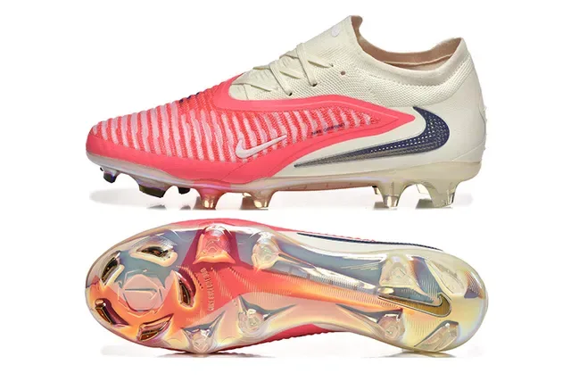Nike Phantom GT Pink Beige Low-Cut Knit Upper Dynamic Cage Overlay Firm-Ground Soccer Shoes 9