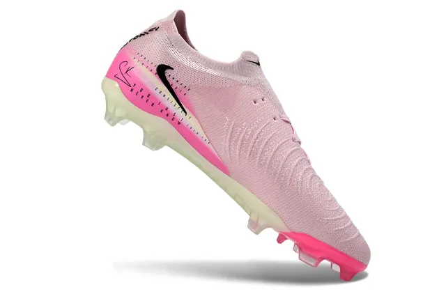 Nike Phantom GT Pink Transparent Knit Upper Geometric Swoosh Overlay Firm-Ground Soccer Shoes 2