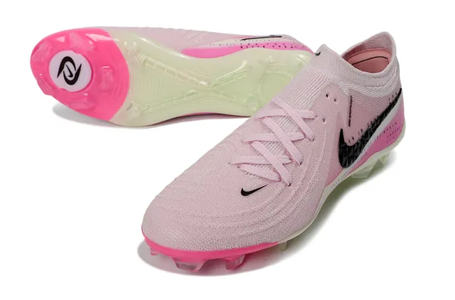 Nike Phantom GT Pink Transparent Knit Upper Geometric Swoosh Overlay Firm-Ground Soccer Shoes 4