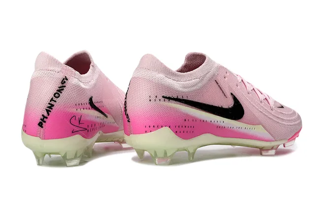 Nike Phantom GT Pink Transparent Knit Upper Geometric Swoosh Overlay Firm-Ground Soccer Shoes 5