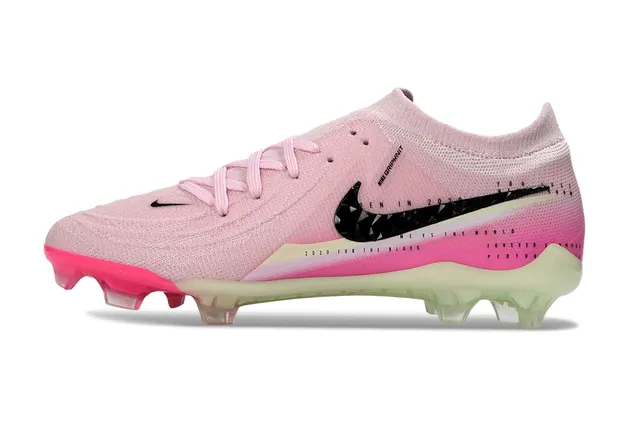 Nike Phantom GT Pink Transparent Knit Upper Geometric Swoosh Overlay Firm-Ground Soccer Shoes 7