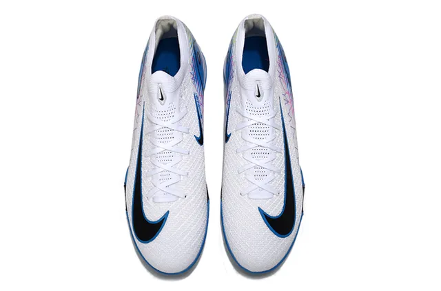 Nike Phantom GT White Blue Knit Upper Graphic-Print Side Panel Turf Soccer Shoes 2