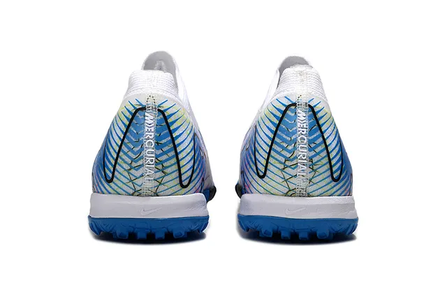 Nike Phantom GT White Blue Knit Upper Graphic-Print Side Panel Turf Soccer Shoes 4