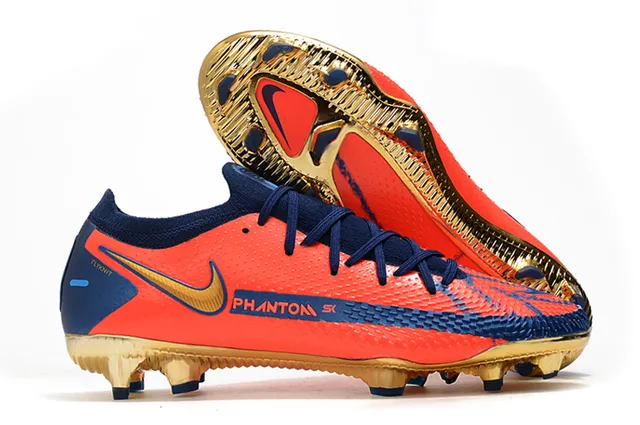 Nike Phantom GT White Gold Blue Firm-Ground Soccer Shoes 2