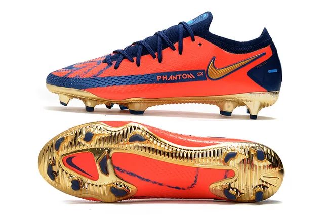 Nike Phantom GT White Gold Blue Firm-Ground Soccer Shoes 24