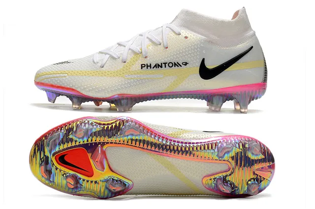 Nike Phantom GT সাদা গোলাপি নিম্ন-কাট সক-ফিট আপার ফার্ম-গ্রাউন্ড ফুটবল জুতো 2