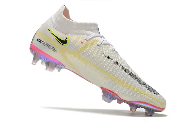 Nike Phantom GT সাদা গোলাপি নিম্ন-কাট সক-ফিট আপার ফার্ম-গ্রাউন্ড ফুটবল জুতো 3