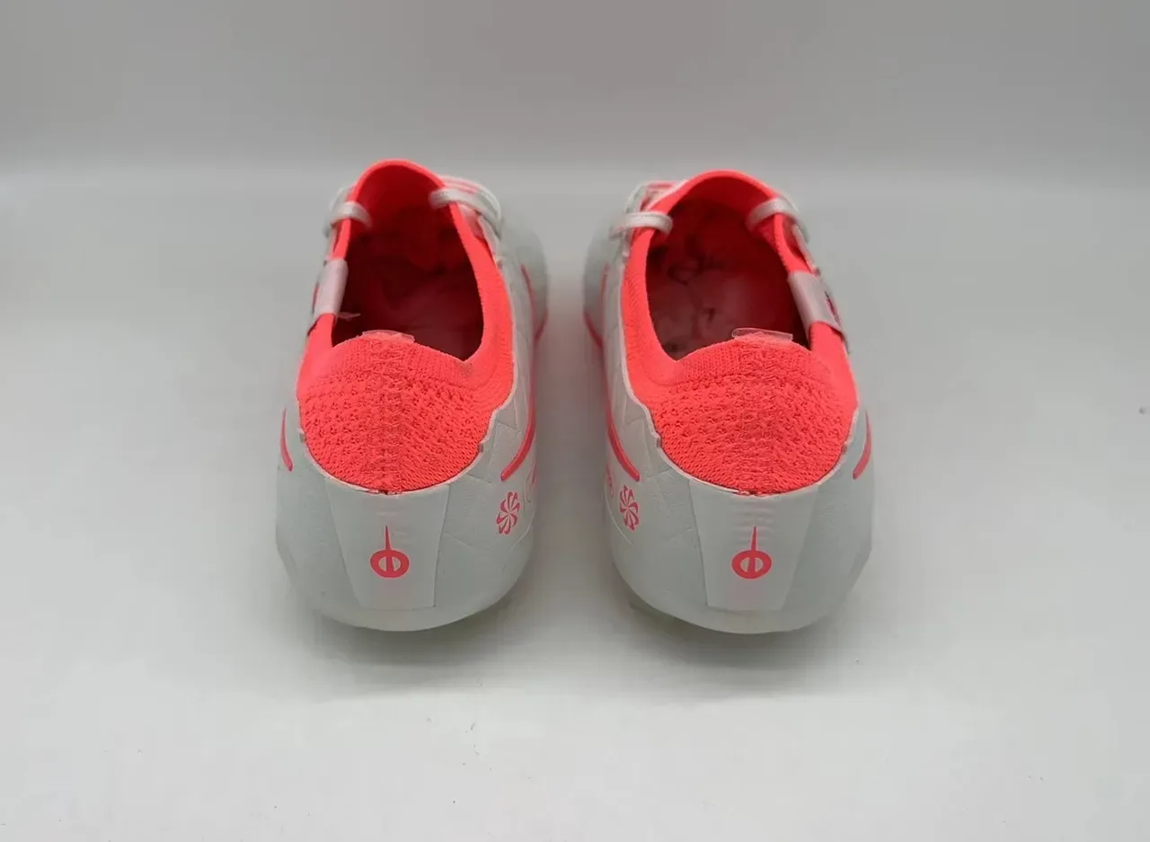 Nike Phantom GT Sapatos de Futebol Branco Rosa Upper Texturizado de Diamante Quiltado Base Firm-Ground 3