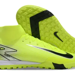 Nike Phantom GT Amarelo Preto Alto Colar de Meia Cadarços Assimétricos Sapatos de Futebol Turf