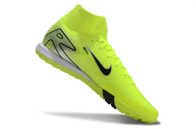 Nike Phantom GT Yellow Black High-Top Sock-Fit Collar Asymmetrical Lacing Turf Soccer Shoes 2