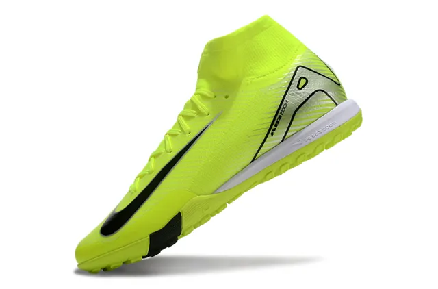 Nike Phantom GT Yellow Black High-Top Sock-Fit Collar Asymmetrical Lacing Turf Soccer Shoes 3
