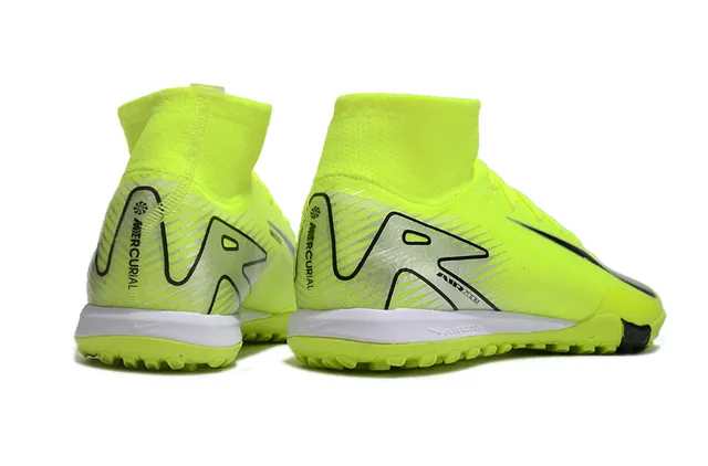 Nike Phantom GT Yellow Black High-Top Sock-Fit Collar Asymmetrical Lacing Turf Soccer Shoes 5