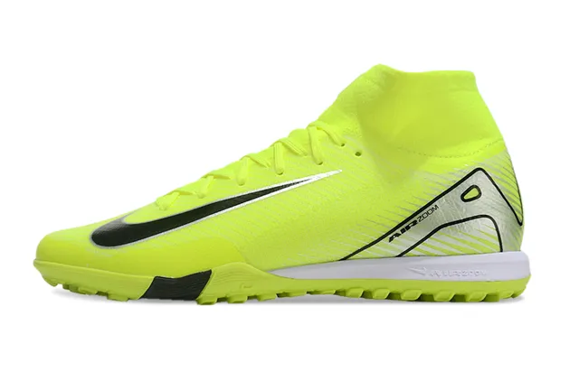 Nike Phantom GT Yellow Black High-Top Sock-Fit Collar Asymmetrical Lacing Turf Soccer Shoes 7