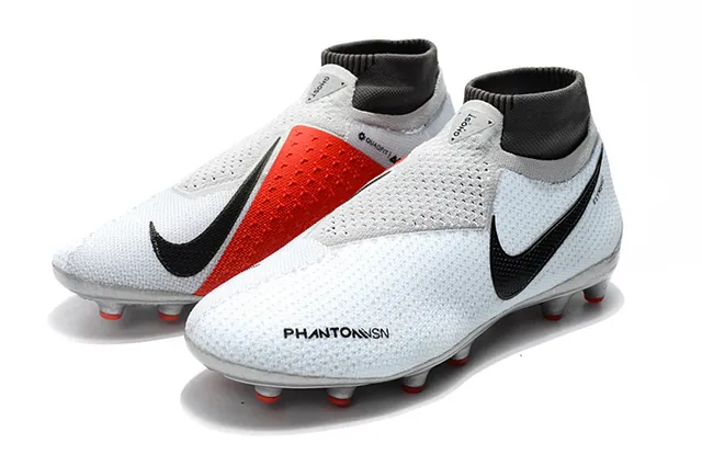 Nike Phantom VSN Gris Clair Noir Rouge Terrain Firme Chaussures de Football 6