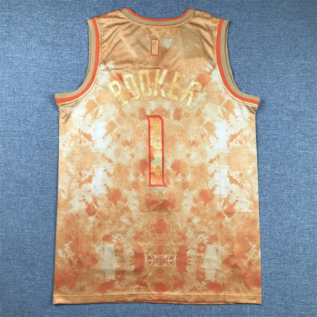 Nike Phoenix Suns City Edition Tie-Dye Jaune Doré Maillot de Basketball 3