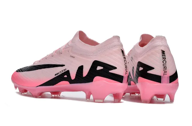 Nike Pink Black Flyknit Upper Gradient Colorway Firm-Ground Soccer Shoes 4