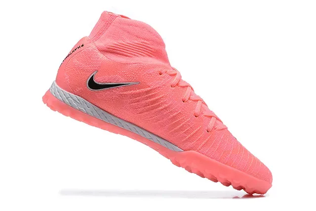 Nike Chuteiras de Futebol Rosa e Preto com Upper de Knit alto no tornozelo com suporte para gramado artificial 3