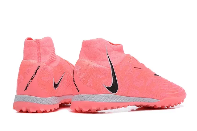 Nike Chuteiras de Futebol Rosa e Preto com Upper de Knit alto no tornozelo com suporte para gramado artificial 5