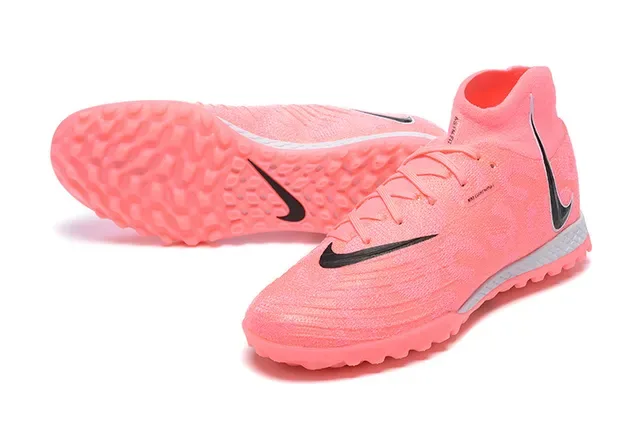 Nike Chuteiras de Futebol Rosa e Preto com Upper de Knit alto no tornozelo com suporte para gramado artificial 7