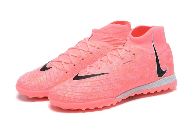 Nike Chuteiras de Futebol Rosa e Preto com Upper de Knit alto no tornozelo com suporte para gramado artificial 8