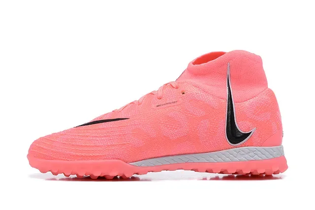 Nike Chuteiras de Futebol Rosa e Preto com Upper de Knit alto no tornozelo com suporte para gramado artificial 10