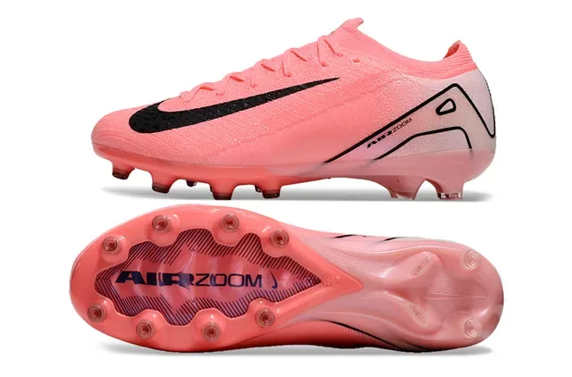 Nike Chaussures de football en maille rose et noir, coupe basse, surface ferme 6