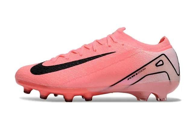 Nike Chaussures de football en maille rose et noir, coupe basse, surface ferme 7