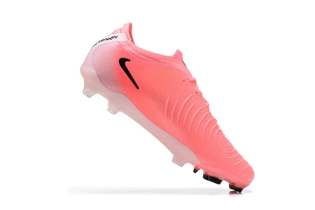 Nike Pink Black Low-Cut Sock-Fit Upper Textured Knit Construction Firm-Ground Soccer Shoes 3
