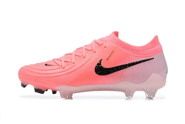 Nike Pink Black Low-Cut Sock-Fit Upper Textured Knit Construction Firm-Ground Soccer Shoes 9