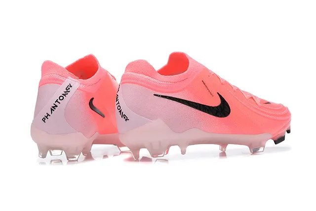 Nike Pink Black Low-Cut Sock-Fit Upper Textured Knit Construction Firm-Ground Soccer Shoes 10