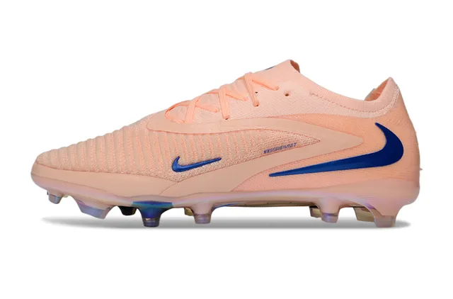 Nike Pink Blue Knit Upper Iridescent Soleplate Firm-Ground Soccer Shoes 7