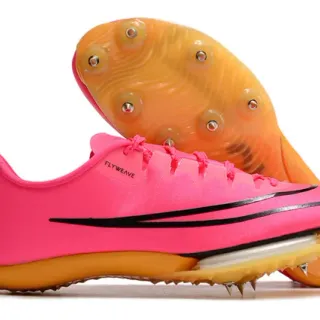 Nike Pink Orange Flyweave Upper Spike Plate Running Shoes