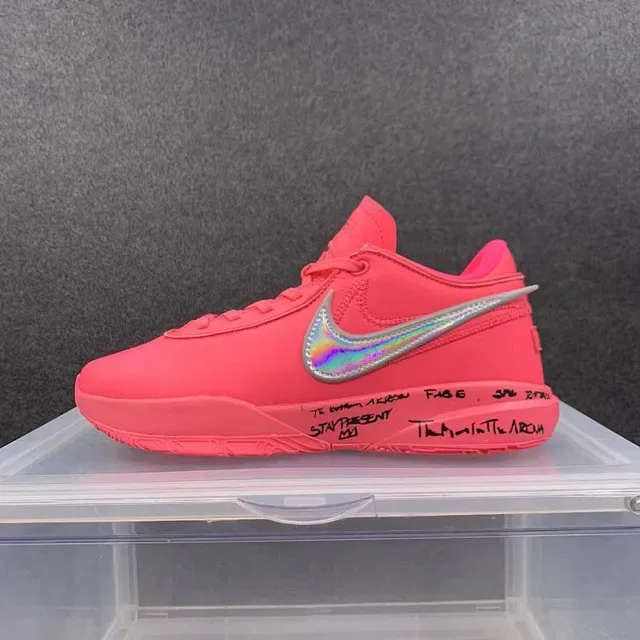 Nike Pink Silver Holographic Swoosh Low-Top Lifestyle Sneakers 2