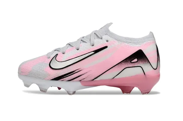 Nike Sapatos de futebol com upper de knit rosa e branco, gradiente e para solo firme 2