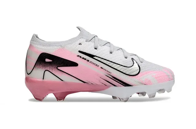 Nike Sapatos de futebol com upper de knit rosa e branco, gradiente e para solo firme 3
