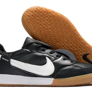 Nike Premier 黑色白色 低帮 皮革鞋面 室内足球鞋