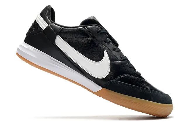 Nike Premier Noir Blanc Chaussures de Football Indoor à Tige Cuir Basse 3