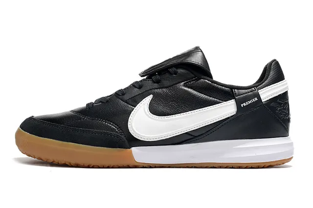 Nike Premier Noir Blanc Chaussures de Football Indoor à Tige Cuir Basse 5