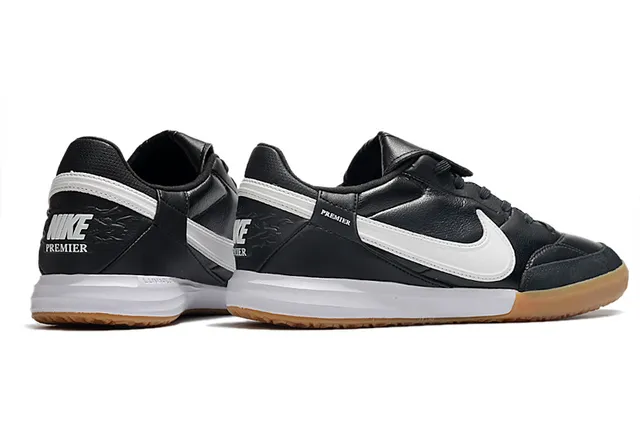 Nike Premier Noir Blanc Chaussures de Football Indoor à Tige Cuir Basse 7