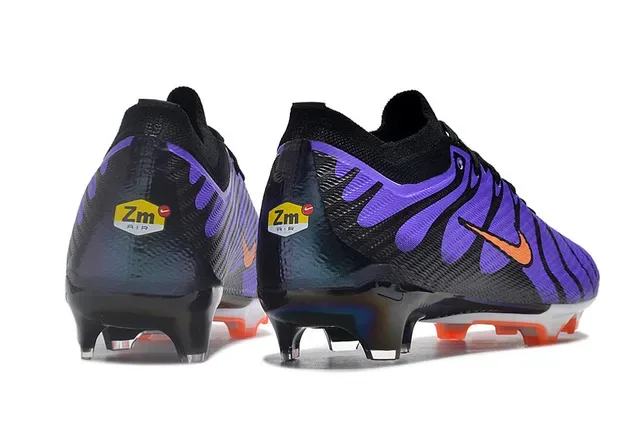 Nike Violet Noir Chaussures de Football Upper Maille Ajusté Motif Ondulé Synthétique Overlay Terrain Firme 5