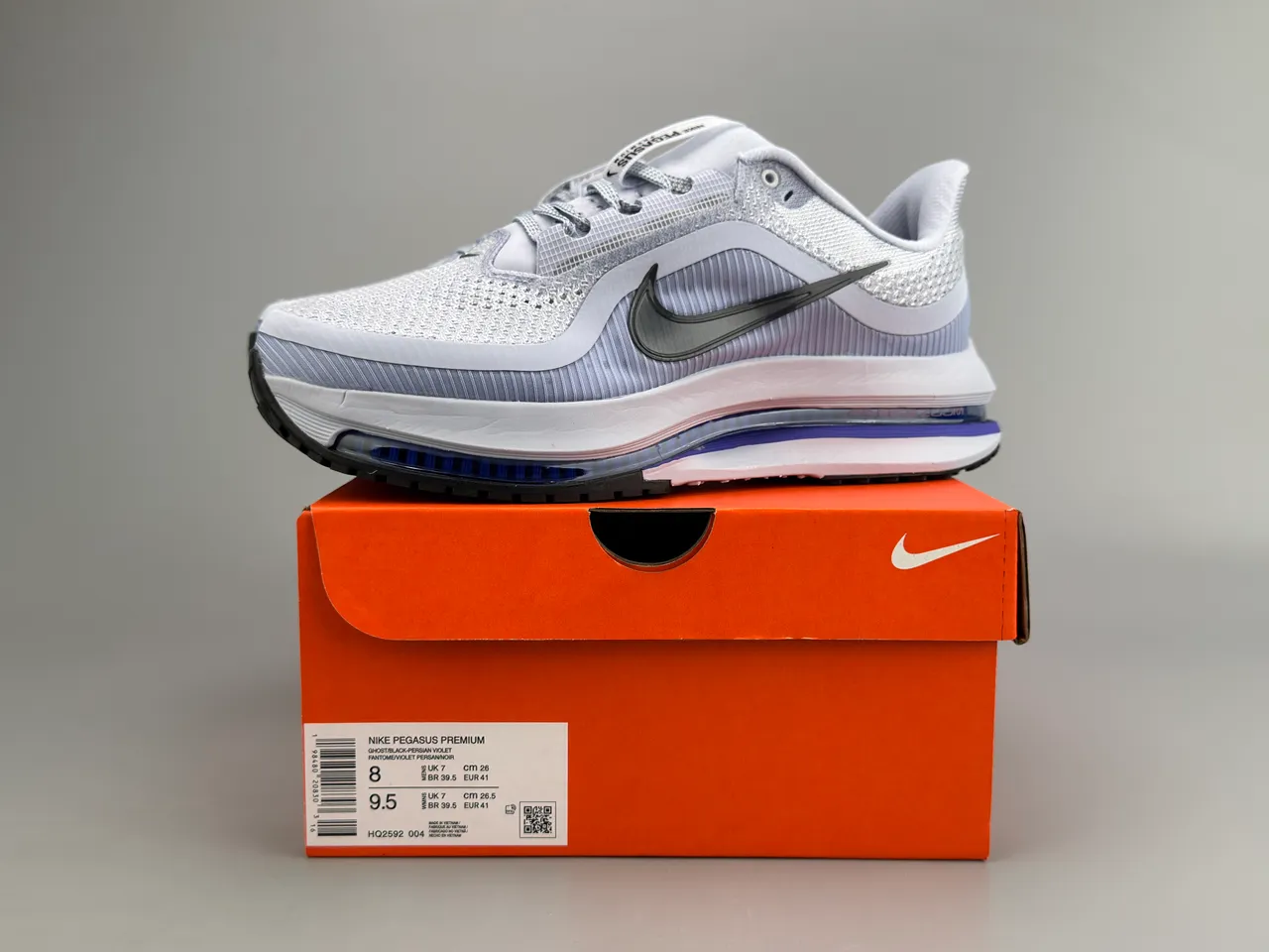 Nike Purple White Engineered Mesh Upper Full-Length Visible Air Zoom Unit Running Shoes 2