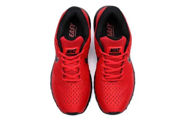 Nike Chaussures de Running Rouge Noir Supérieure en Maille Engineered Longueur Complète Visible Air Max Unit 2